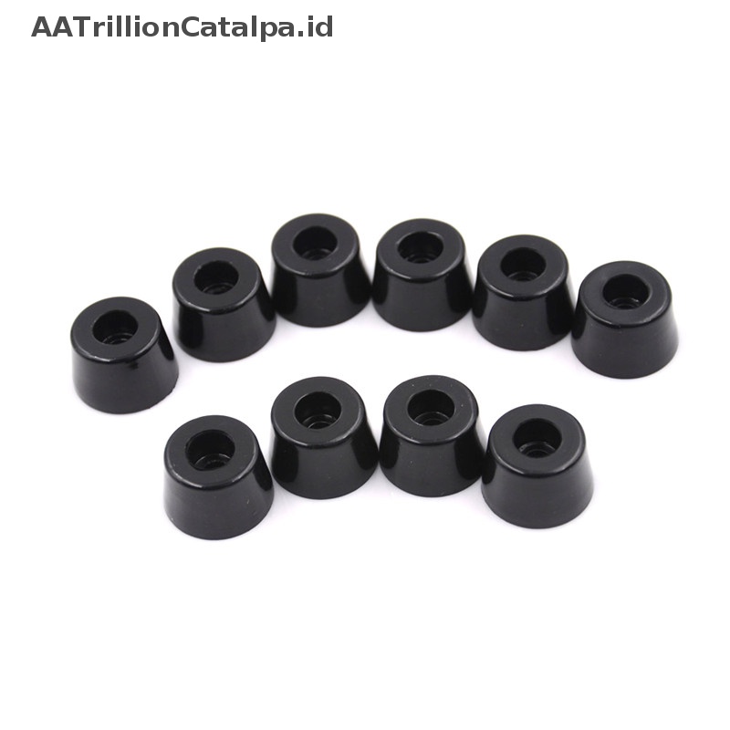 Aatrillioncatalpa 10pcs 21mm x 15mm Hitam Kerucut Recessed Kaki Karet Bumper Pads ID