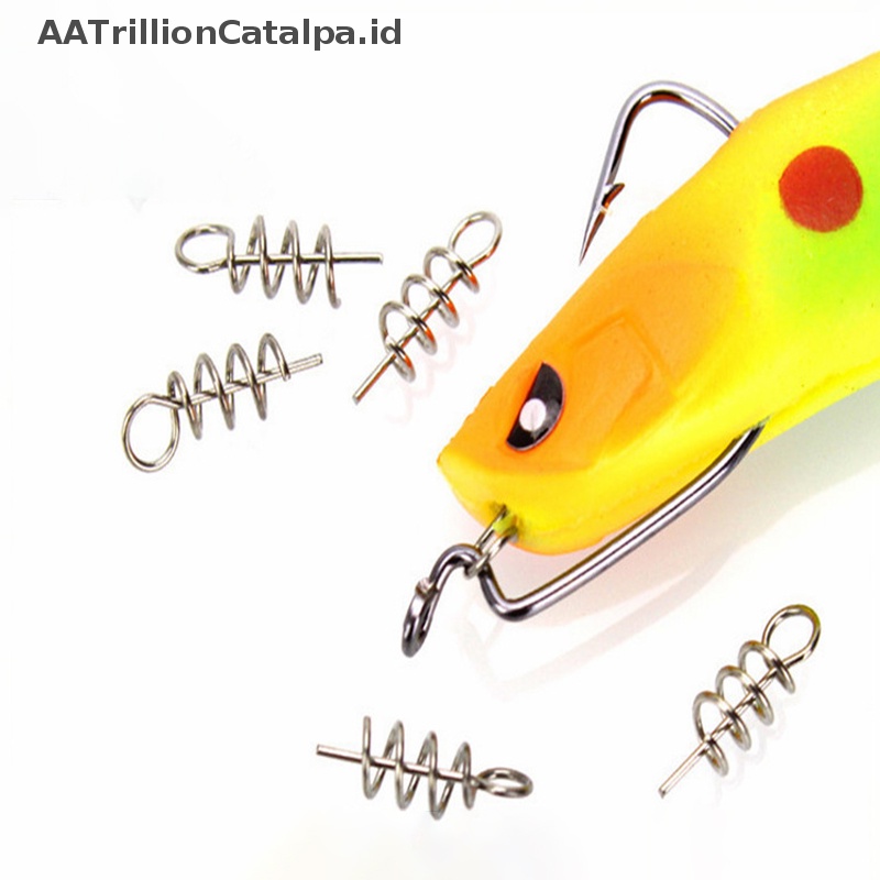 Aatrillioncatalpa 50pcs Spring Lock Pin Crank Hook Konektor Pancing Stainless Steel Putar ID