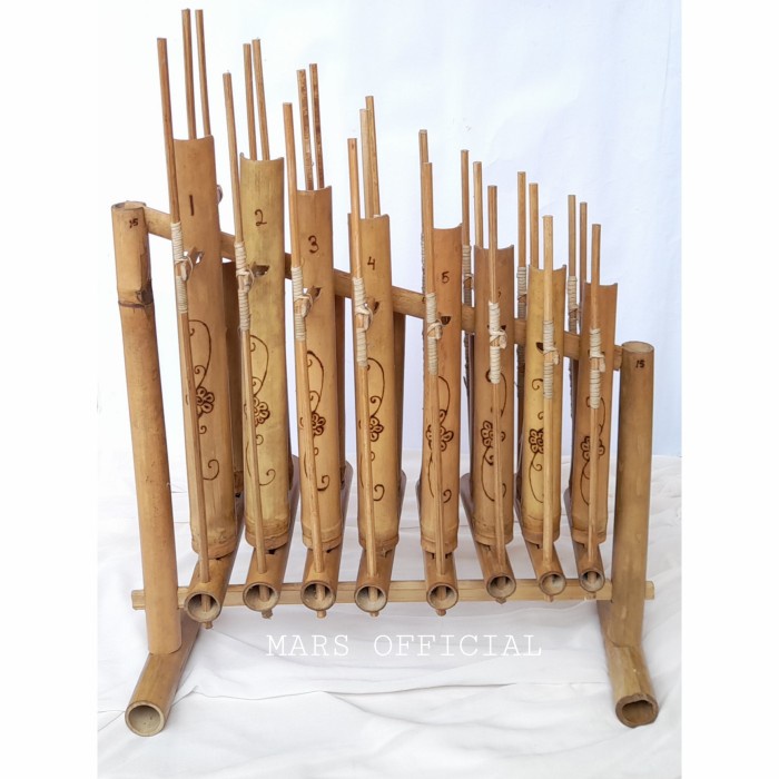 Angklung set 8 Nada satu oktaf Ukuran Sedang Untuk Anak SD