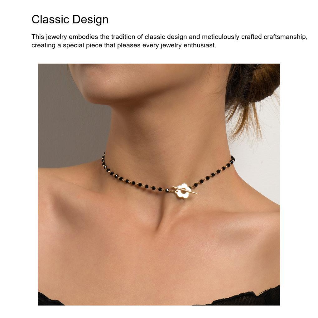 Kalung Choker Rantai Manik Kaca Kristal Mewah Portabel Kerah Kalung Rantai Leher Ulang Tahun Penampilan Indah