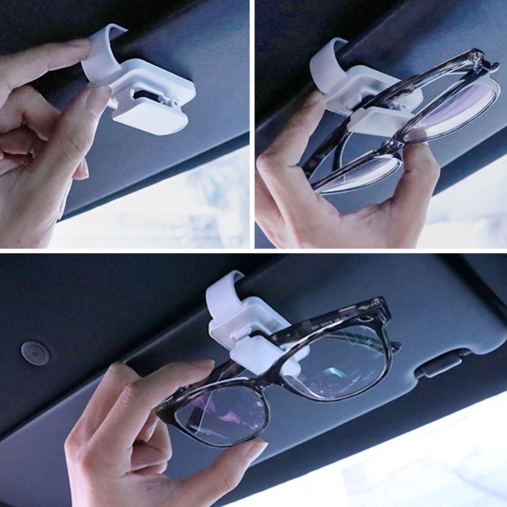 Agustina Sun Visor Glasses Clip Portable Car Interior Glasses Cases Rak Kacamata Aksesoris Mobil Penyimpanan Klip Car Sunglasses Holder