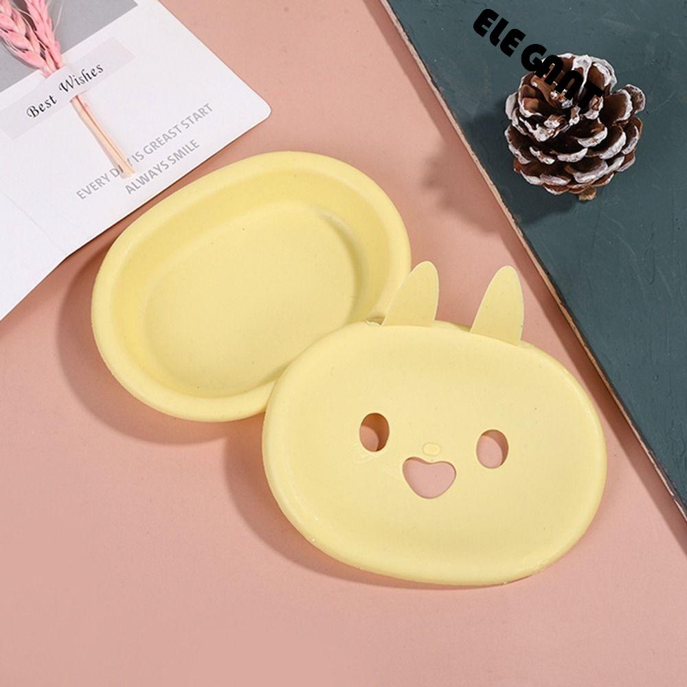 [Elegan] Kotak Sabun 1Pcs Bentuk Kelinci Indah Double Layer Kartun Smiley Bunny Soap Dish