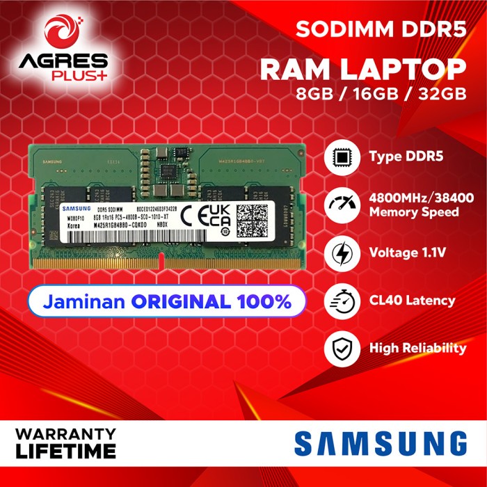 SAMSUNG RAM Sodimm DDR5 4800 MHz PC 38400 Memory Laptop Notebook AGP