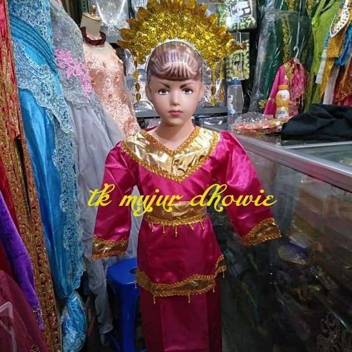 Baju padang anak // baju adat padang sunting // baju adat minang - Kuning, S
