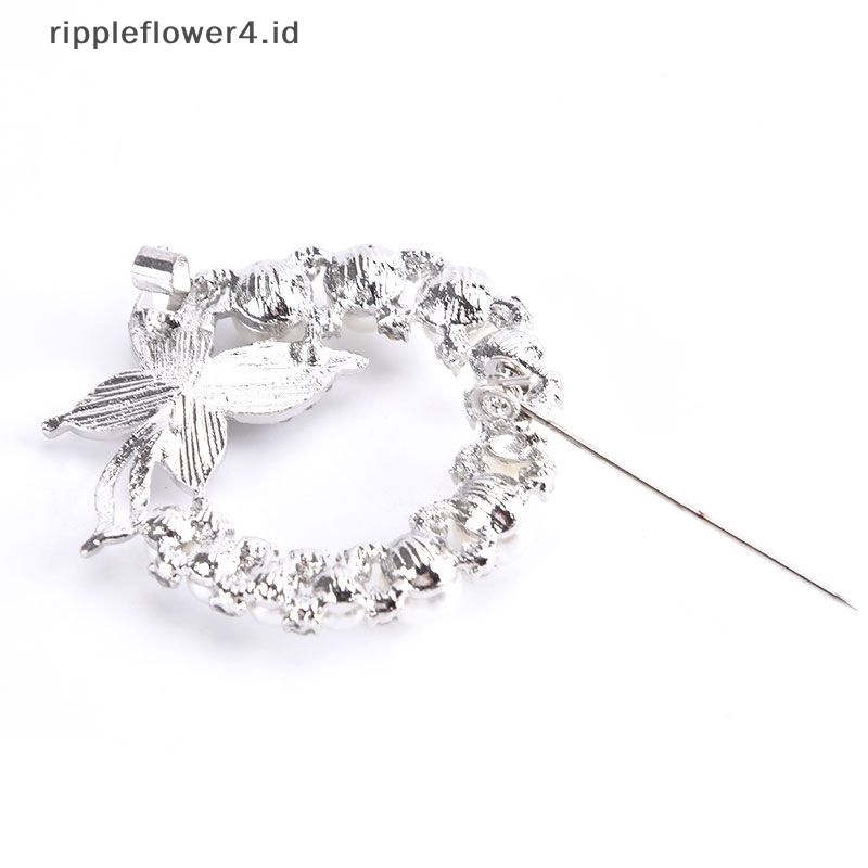 {rippleflower4.id} Bros Lingkaran Mutiara Dan Berlian Imitasi Untuk Baroque Trendy Elegan Butterfly Brooch~