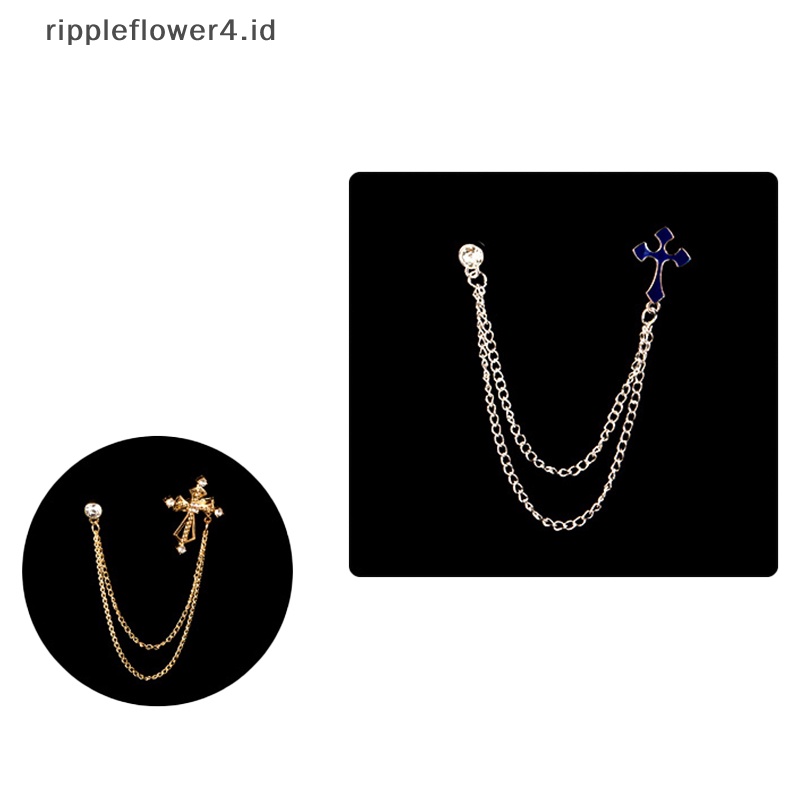 {rippleflower4.id} Bros Malaikat Antik Kristal Rumbai Rantai Kerah Pin Jas Baju Fashion Pakaian Bros Untuk Wanita Pria Payudara Bunga Sepatu Topi Aksesoris~