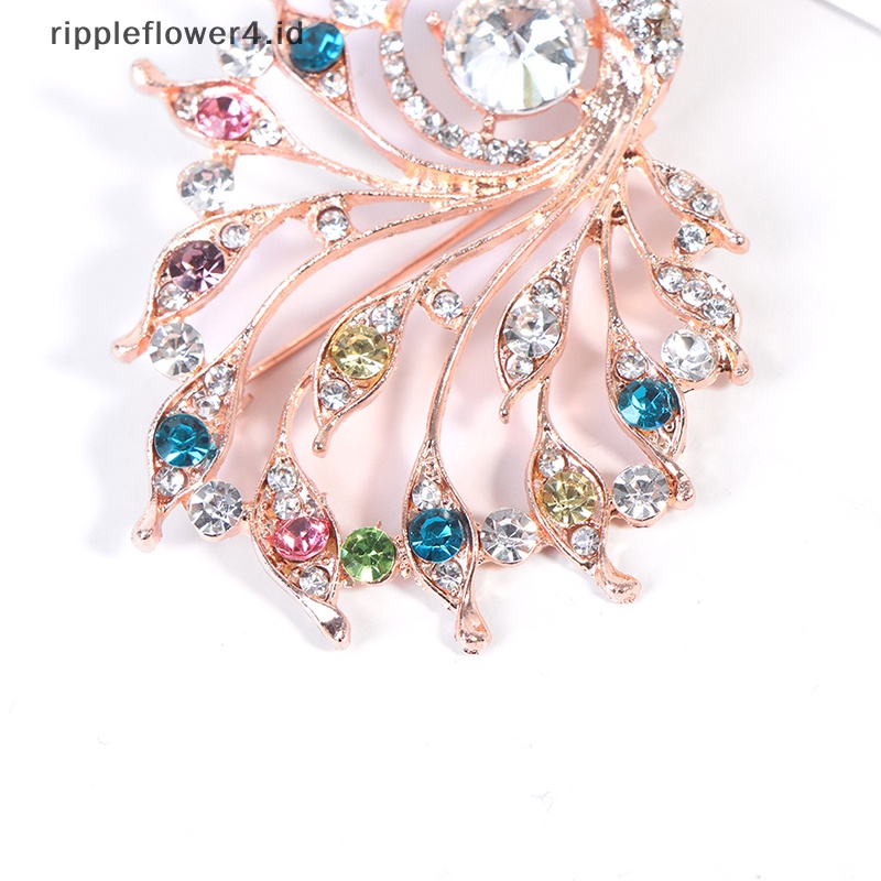 {rippleflower4.id} 1pc Bros Merak Berlian Imitasi Untuk Wanita Kantor Pakaian Santai Bros Pin Hadiah~