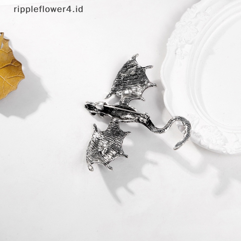 {rippleflower4.id} Enamel Naga Bros Untuk Wanita Pria Berlian Imitasi Legenda Terbang Hewan Pesta Kantor Bros Pin Hadiah~