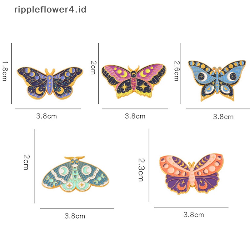 {rippleflower4.id} Retro Kupu-Kupu Enamel Bros Kartun Warna-Warni Serangga Kerah Pin Perhiasan Hadiah~