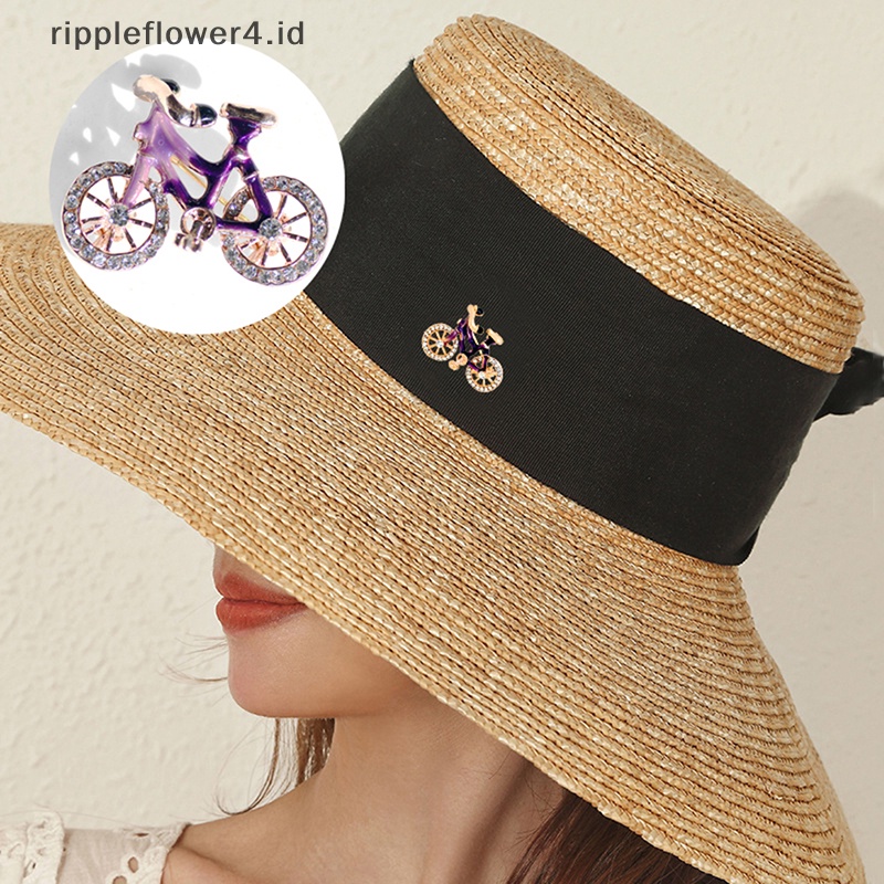 {rippleflower4.id} Pin Bros Sepeda Fashion Untuk Wanita Syal Mantel Pakaian Aksesoris Pesta Perhiasan~