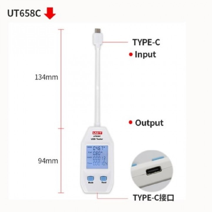 10 UNI-T UT658C - Portable USB Type-C Voltmeter Power Meter Tester