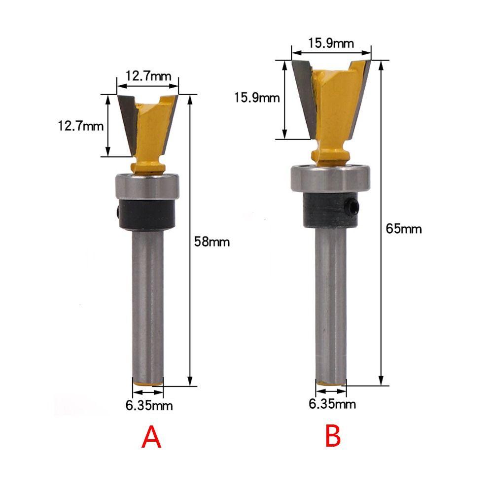 Populer Mata Ukir Milling Cutter Shank 6.35mm Dengan Bearing Drill Bit