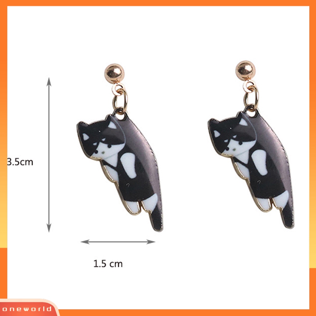 [WOD] 1pasang Anting All Match Eye-catching Simple Bentuk Kucing Dekorasi Wanita Anting Fashion Untuk Pakaian Sehari-Hari