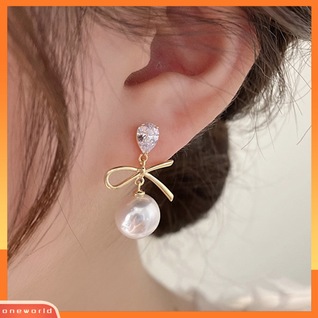 [WOD] 1pasang Anting Eye-catching All Match Elegan Indah Mengkilap Berdandan Warna Emas Temperamen Anting Menjuntai Untuk Pakaian Sehari-Hari