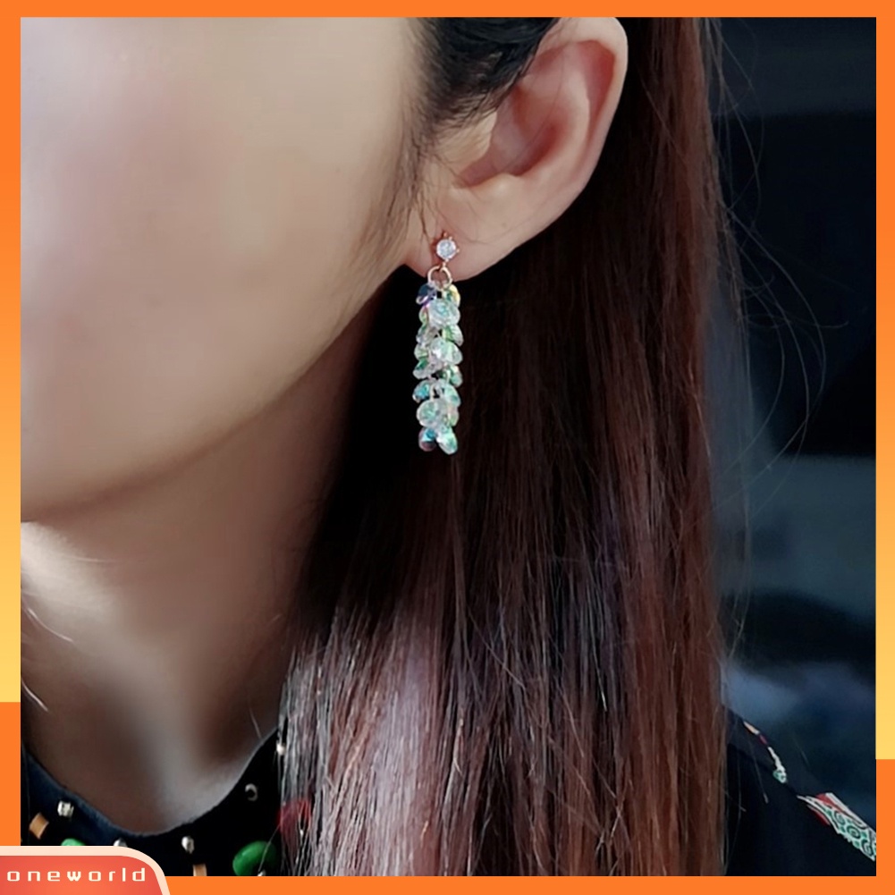 [WOD] Fashion Beberapa Berlian Imitasi Panjang Menjuntai Wanita Stud Earrings Pesta Perhiasan Hadiah