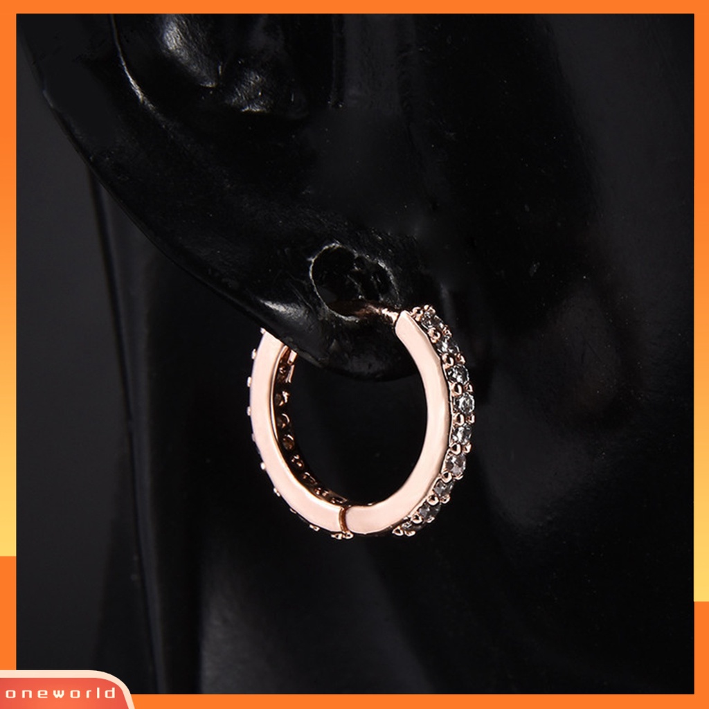 [WOD] Anting Wanita Berlian Imitasi Simple Mini Piercing Hoop Studs Earlobe Tragus Lingkaran Untuk Perempuan