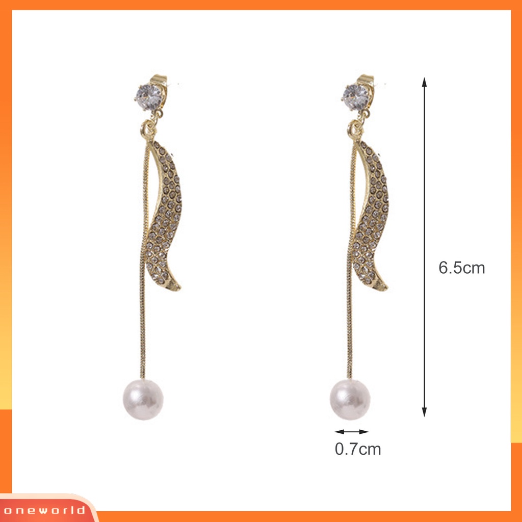 [WOD] 1pasang Anting Drop Geometris Jumbai Perhiasan Gaya Korea Anting Stud Berkilau Untuk Pesta Cocktail