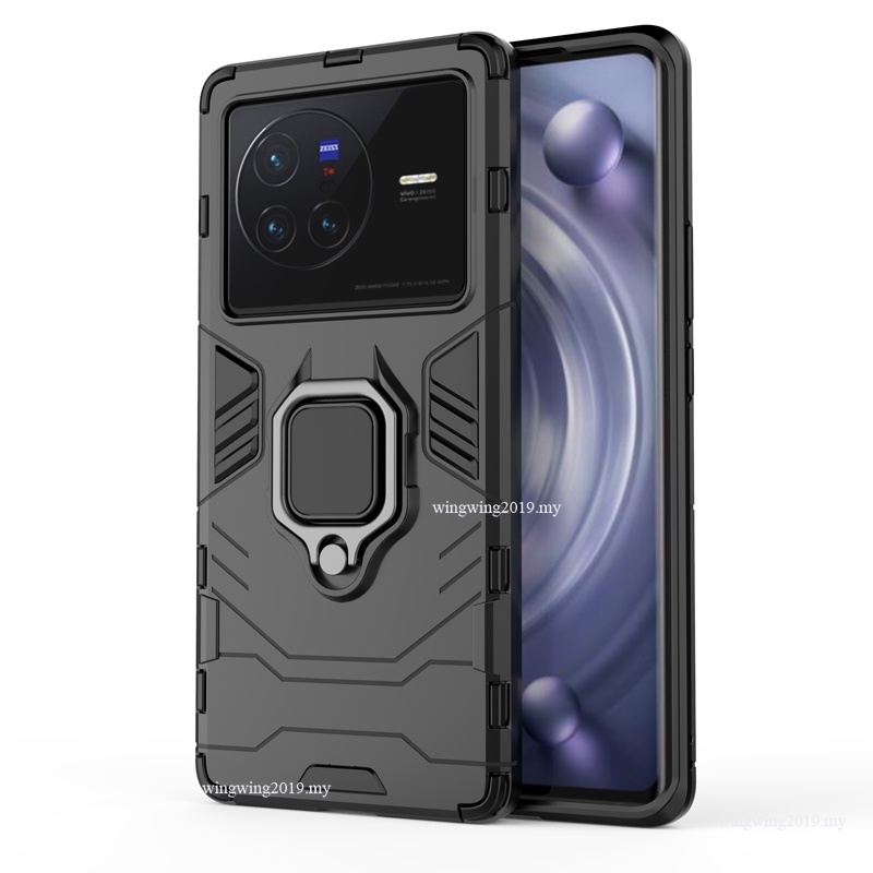 Shockproof Armor Case Untuk Vivo X80 Pro Cases Stand Holder Magnetic Phone Back Cover Untuk Vivo X80 Fundas