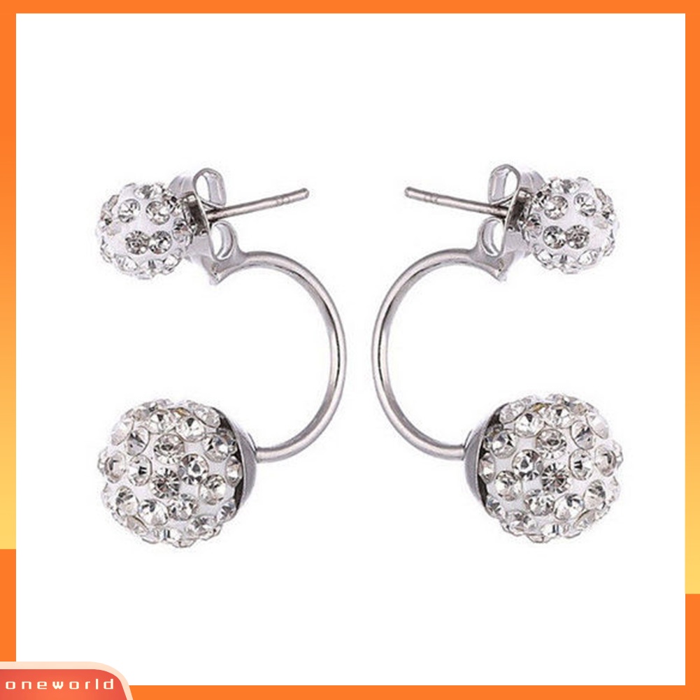 [WOD] Wanita Fashion Perhiasan Lady Elegan Berlian Imitasi Bola Ear Stud Earrings Hadiah