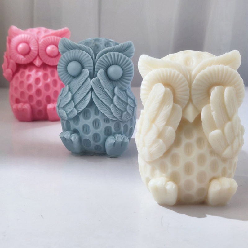 Siy Cetakan Lilin Hewan Owl Cetakan Silikon Untuk Membuat Cetakan Resin Sabun Lilin Epoxy Mold DIY Craft Baking Mold