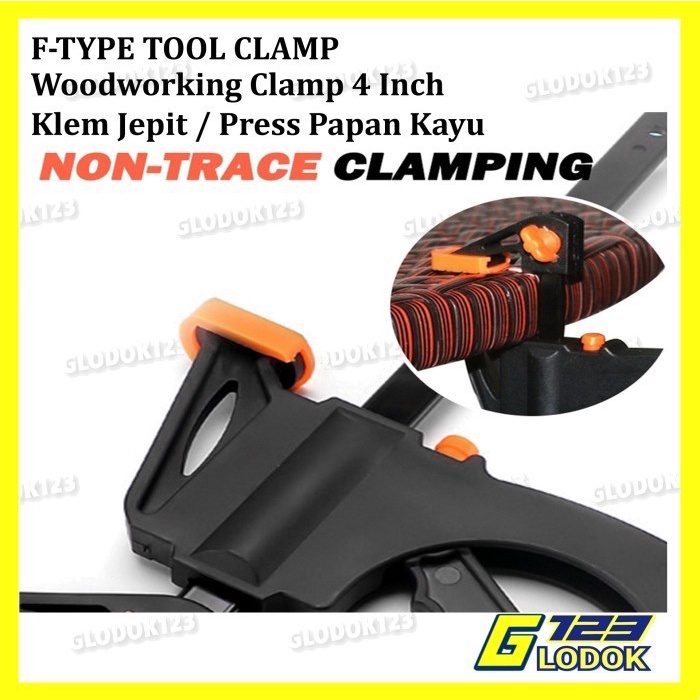 F Clamp Catok Klem Alat Penjepit Kayu Besi Ratchet 4 6 8 10 16 Inch