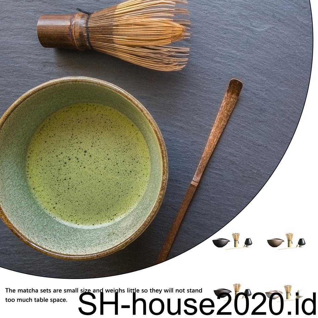 4buah/set Rumah Kantor Upacara Tradisional Jepang Matcha Mangkuk Teh Kocokan Sendok Pengaduk Tea-tasting Kit Perlengkapan Minum