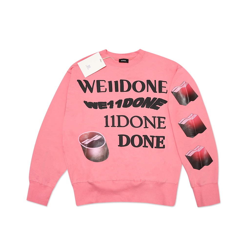 We11done Puff Logo Sweatshirt Pink