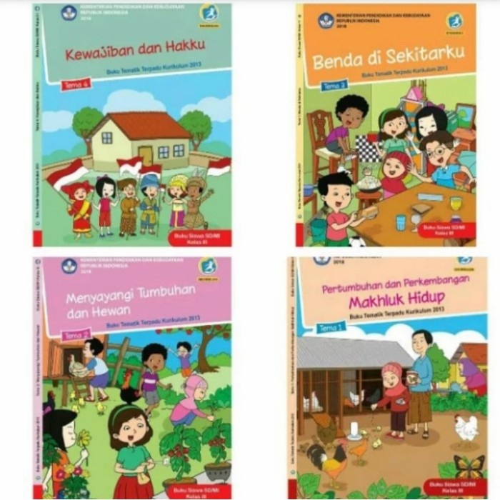 Buku Tematik kelas 3 sd tema 1 2 3 4 Paket semester 1