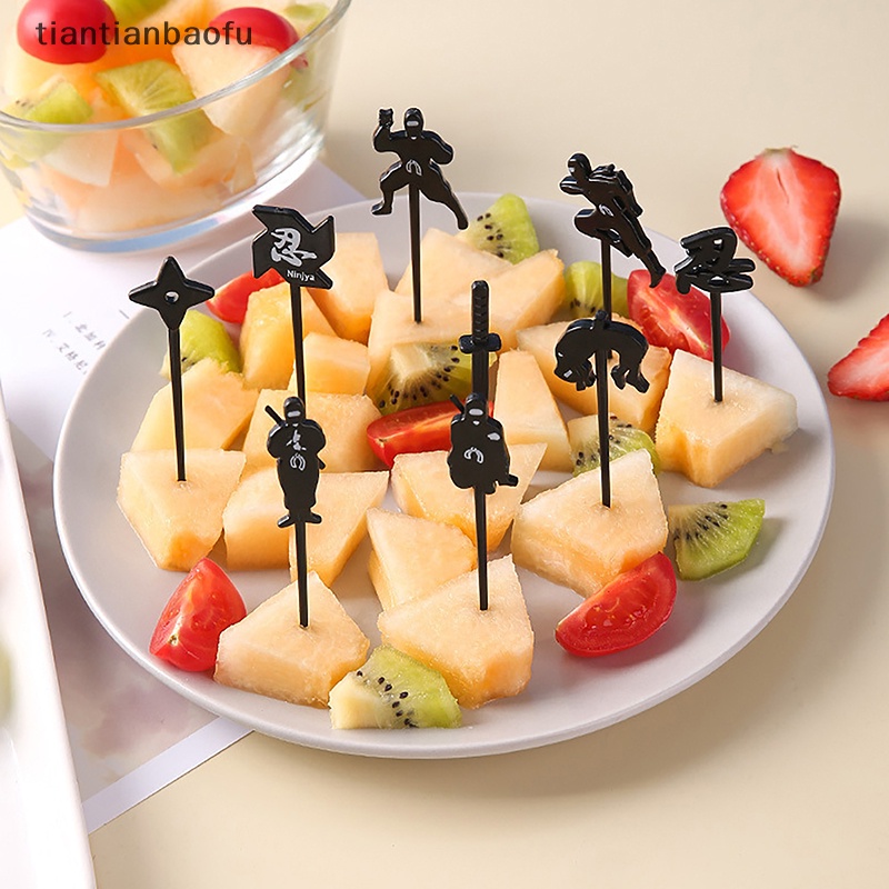 [tiantianbaofu] Garpu Buah Hewan Food Grade Plastik Mini Kartun Anak Kue Tusuk Gigi Buah Bento Lunch Bento Aksesoris Dekorasi Pesta Butik