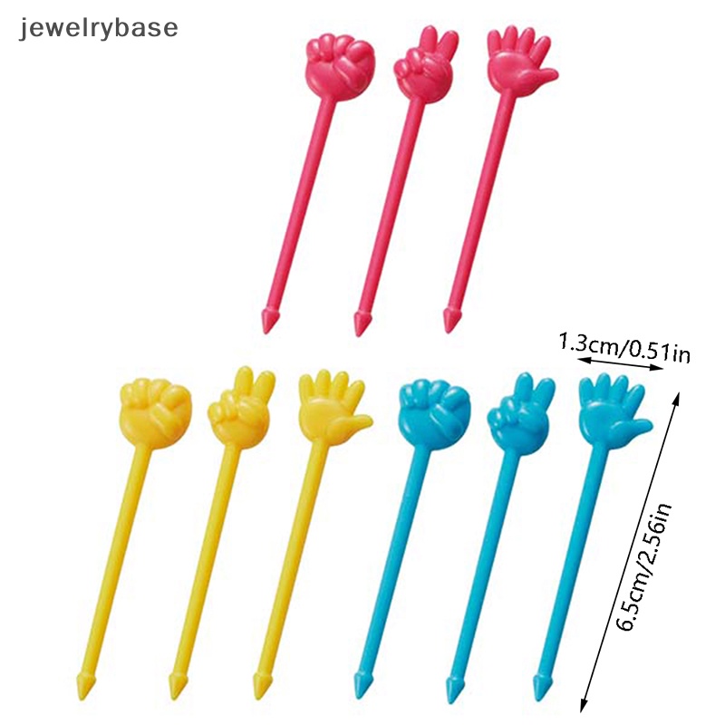 [jewelrybase] 9 Pcs Mini Anak Hewan Makanan Buah Picks Garpu Kotak Makan Aksesoris Dekorasi Alat Butik