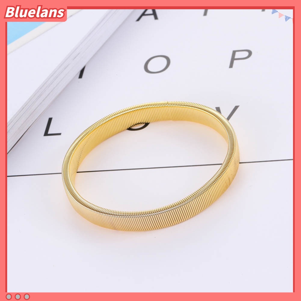 [BLS] Sederhana Pria Musim Semi Manset Bartender Bangle Elastis Gelang Cincin Logam Gelang