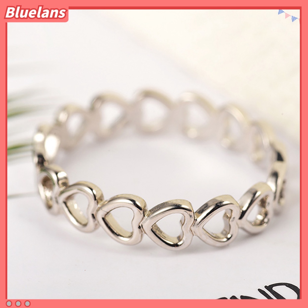 [BLS] Cincin Hias Elegan Tembaga Hollow Love Heart Ring Untuk Pernikahan