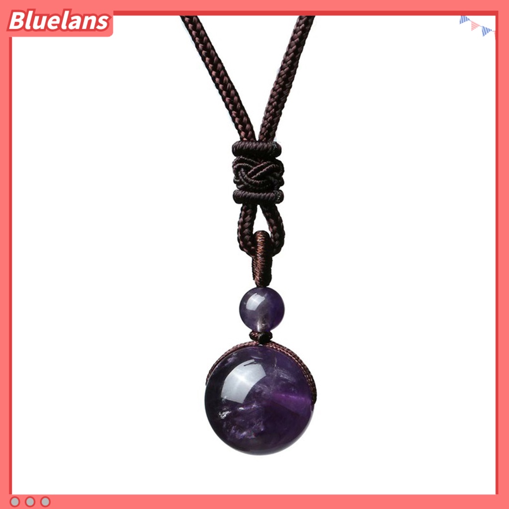 [BLS] Tali Rantai Geometris Buatan Tangan Adjustable Tali Nilon Batu Alam Tergantung Leher Dekorasi Finishing Terang Tiger Eye Batu Beruntung Kalung Perhiasan Aksesori