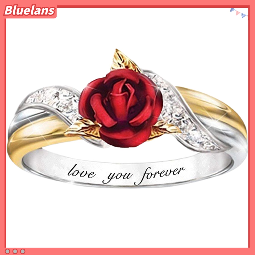 [BLS] Cincin Huruf Inggris Motif Cincin Perhiasan Tunangan Bahan Alloy Tahan Karat Untuk Gadis