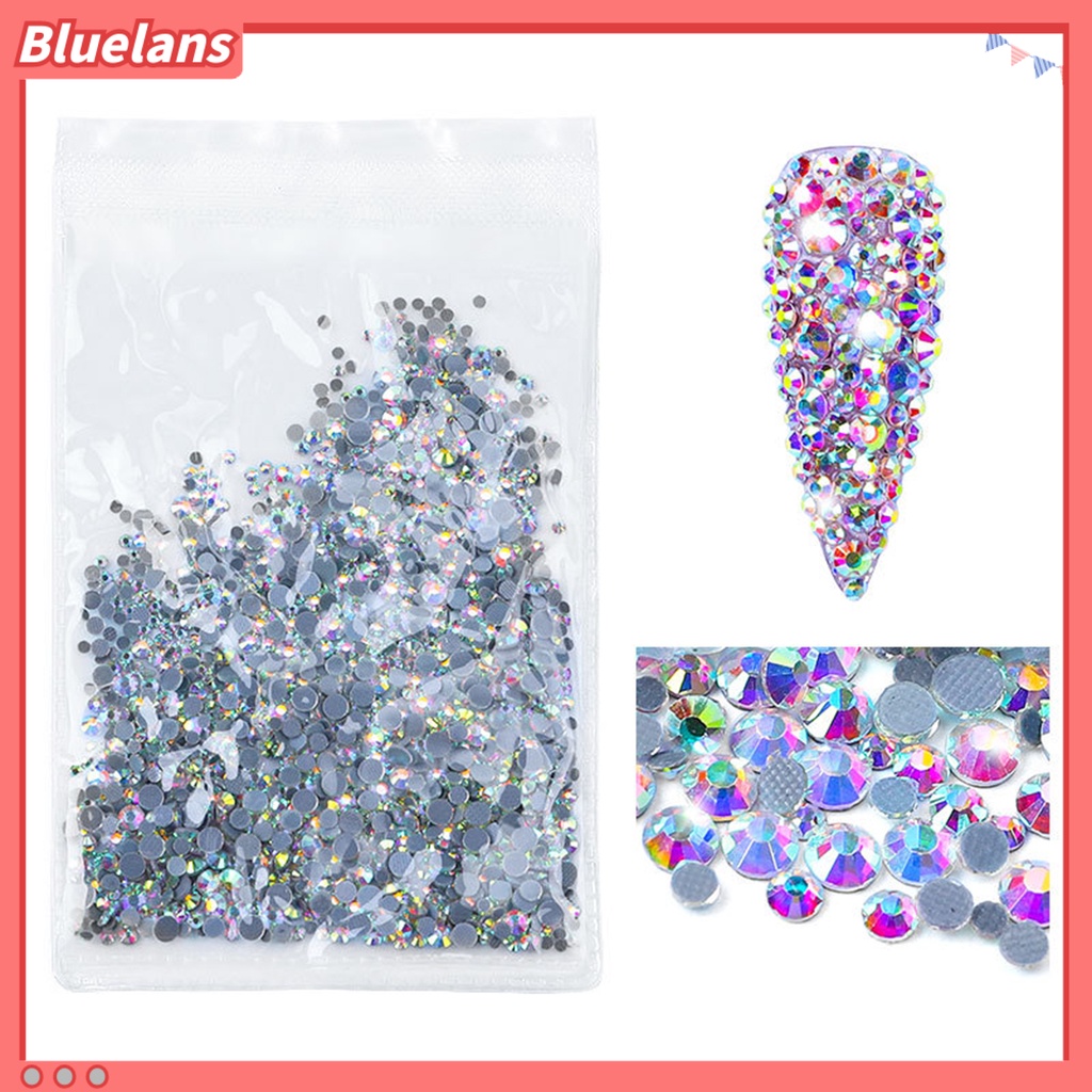 [BLM] 1440pcs /Set DIY Indah Kuku Berlian Imitasi Glitter Indah Kaca Kuku Flash Perhiasan Untuk Wanita