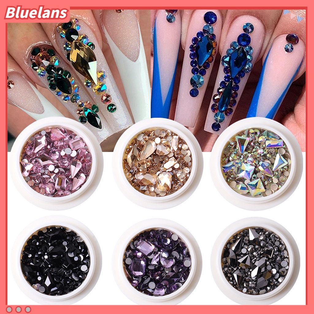 [BLM] Dekorasi Kuku Indah DIY Kubus Nail Art Berlian Imitasi Ringan Untuk Wanita