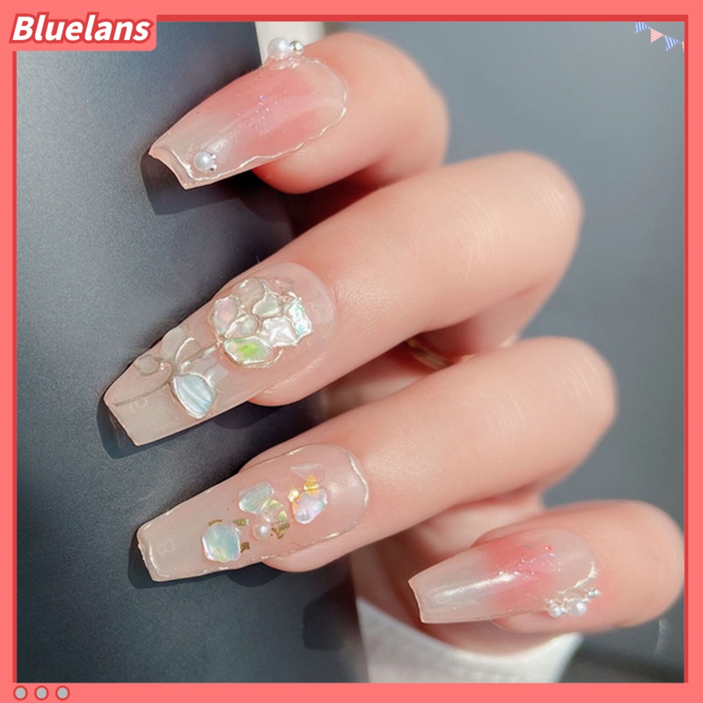 [BLM] 1kotak Hiasan Kuku Bentuk Tidak Teratur Efek Mengkilap Indah DIY Kerajinan Pesona Kuku Berlian Imitasi Multi-Ukuran Glitter Kuku 3D Dekorasi Salon Aksesoris