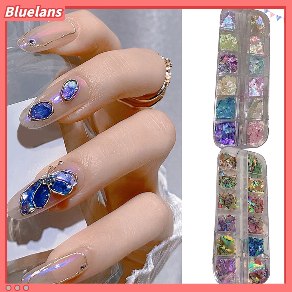 [BLM] Hiasan Kuku 12kisi Bentuk Tidak Teratur Tahan Lama Yang Dapat Dilepas Mudah Tempel DIY Serbaguna 3D Nail Art Shell UV Gel Manicure Dekorasi Perlengkapan Salon Kuku