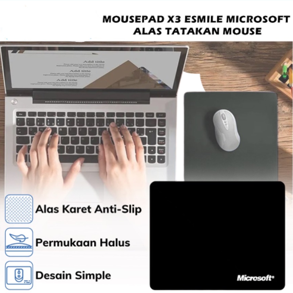 Mousepad X3 Esmile Microsoft Mouse Pad Rubber Alas Tatakan Anti Slip