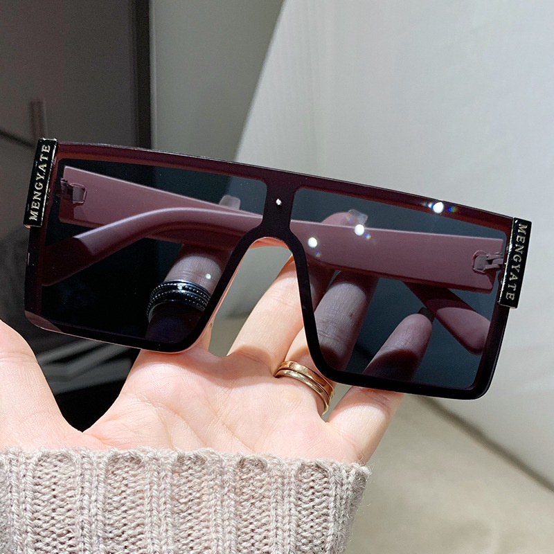 Fashion Square Aesthetic Shades Sunglasses Untuk Wanita/Men Metal Frame Sunglasses Eyewear
