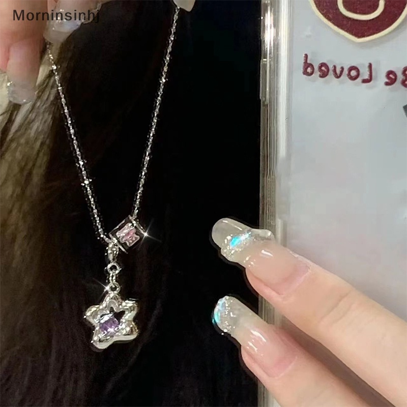 Mornin Kalung Bintang Pinggang Kecil Yang Lucu Ins Gaya Rantai Liontin Keren Rantai Klavikula Warna Sterling Silver Sederhana Untuk Hadiah Perhiasan Wanita id