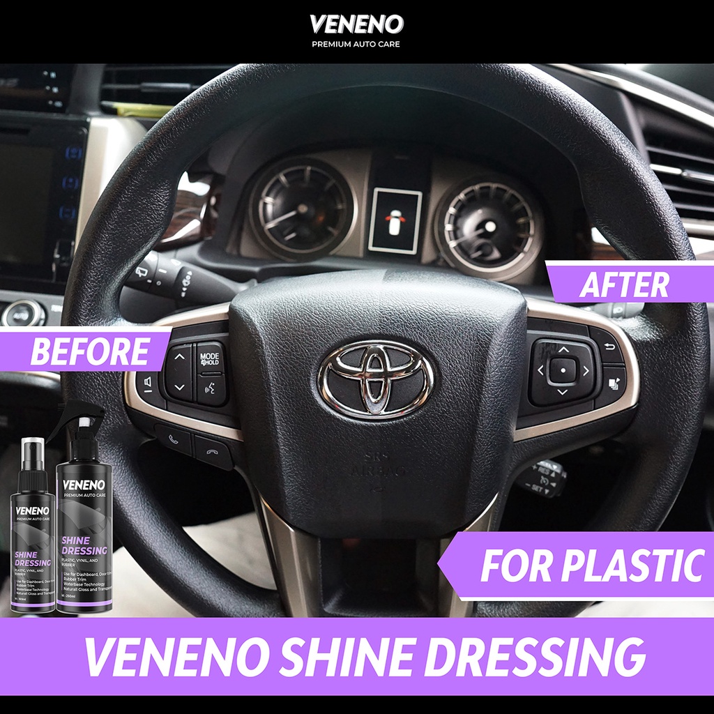 Veneno Shine Dressing -  Pengkilap Interior Mobil Untuk Dashboard, Doortrim  Berbahan Plastik atau Karet