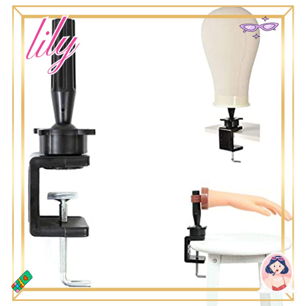 Lily Wig Head Stand Adjustable Tools Penjepit Meja Penyangga Wig