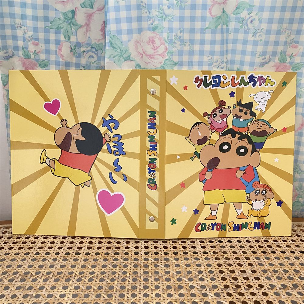 Shin-chan A5 Loose-Leaf Card Book 6-Hole Storage Book 10cm 17cm Aidou Album Photo Card Album Penyimpanan Polaroid