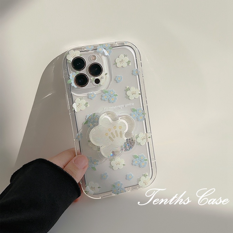 Kompatibel Untuk IPhone14 13 12 11 Pro Max8 7 6 6s Plus X Xr Xs Max SE 2020sabun Cover Floral Phone Case Dengan Bracket