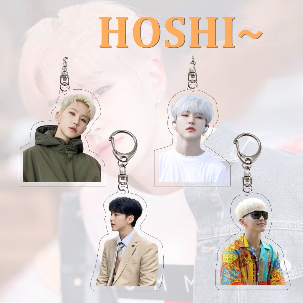 1pc SEVENTEEN Gantungan Kunci Akrilik JUN HOSHI WONWOO WOOZI Key Ring Gantung Atas