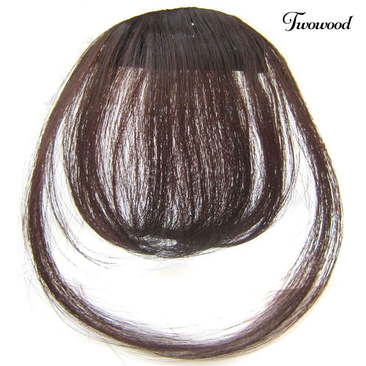 Twowood Wanita Fashion Mini Air Bangs Fringe Sintetis Rambut Palsu Ekstensi Hairpieces