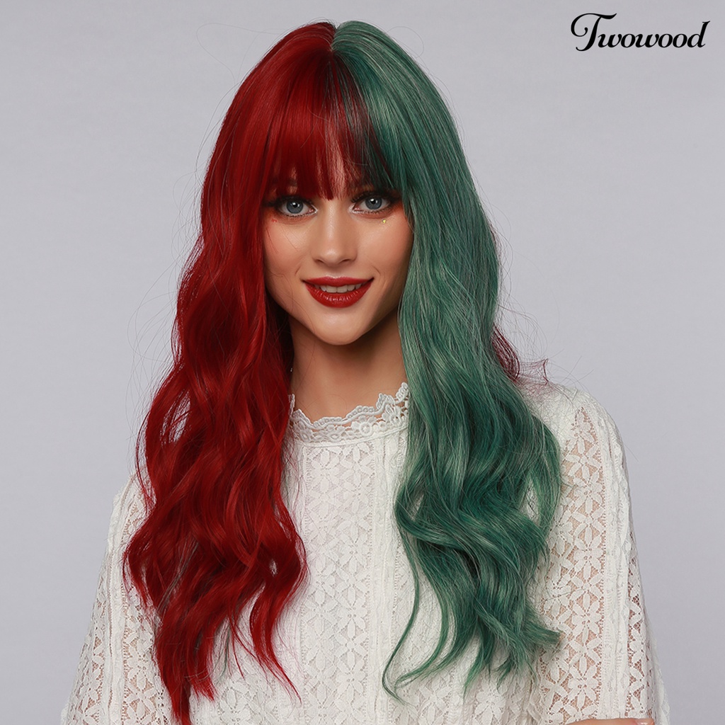 Wig Cosplay Twowood Permukaan Halus Ultra Panjang Breathable Two Tone Ombre Color Wig Rambut Wanita Untuk Perempuan