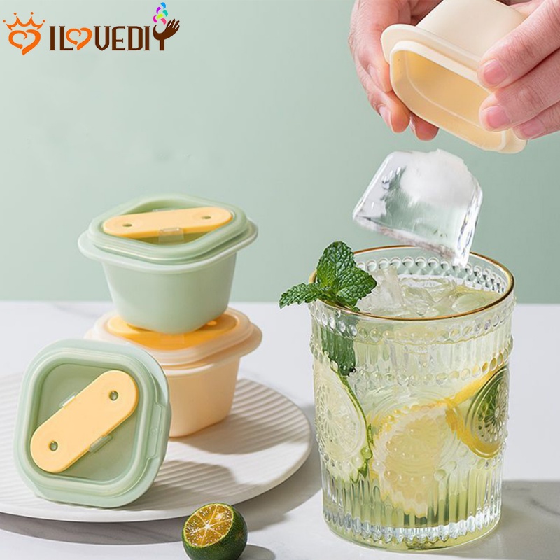 [Fitur] Musim Panas Buah Es Loli Beku Cangkir Bayi Pelengkap Makanan Membuat Tray Mudah-Demoulding Icy Cube Mold Sederhana Puding Jelly DIY Cetakan Kotak