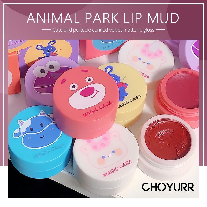 【COD】MAGIA CASA Lip Mud Animal Park Lip Clay Dual Use Lip &amp; Cheeck Lip Cream Portable Canned -CH